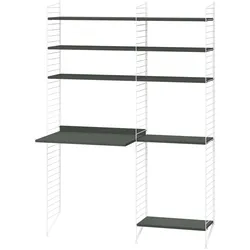 Funktionales Standregal mit Schreibtisch Weiß Dunkelgrau