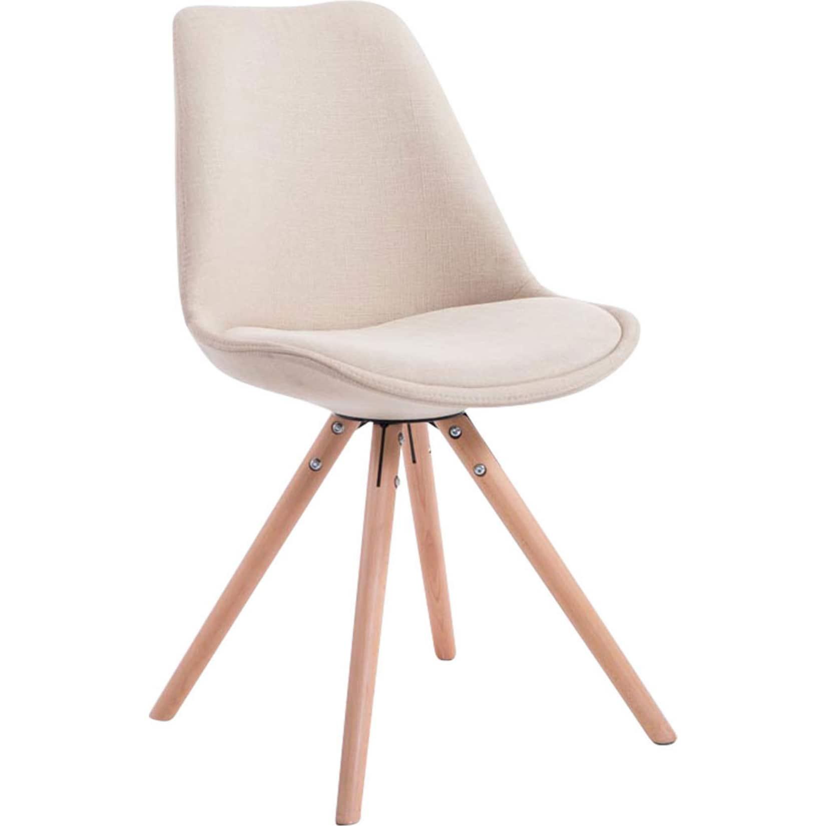 CLP Besucherstuhl Toulouse Stoff Natura Rund - Farbe: creme, Gestellfarbe: natur