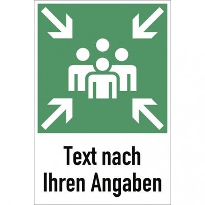 Dreifke® Schild, Sammelstelle mit Text nach Ihren Angaben, Alu, 600x800 mm