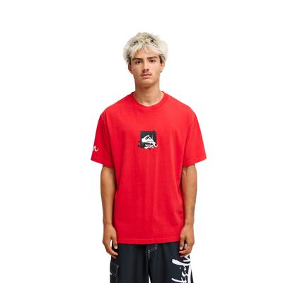 T-Shirt QUIKSILVER "Young Guns Echo", Herren, Gr. L, rot (salsa), Obermaterial: 100% Baumwolle., Shirts T-Shirt