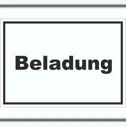 HB-Druck Beladung Aufkleber mit Text Transport Fracht waagerecht A5 (148x210mm)