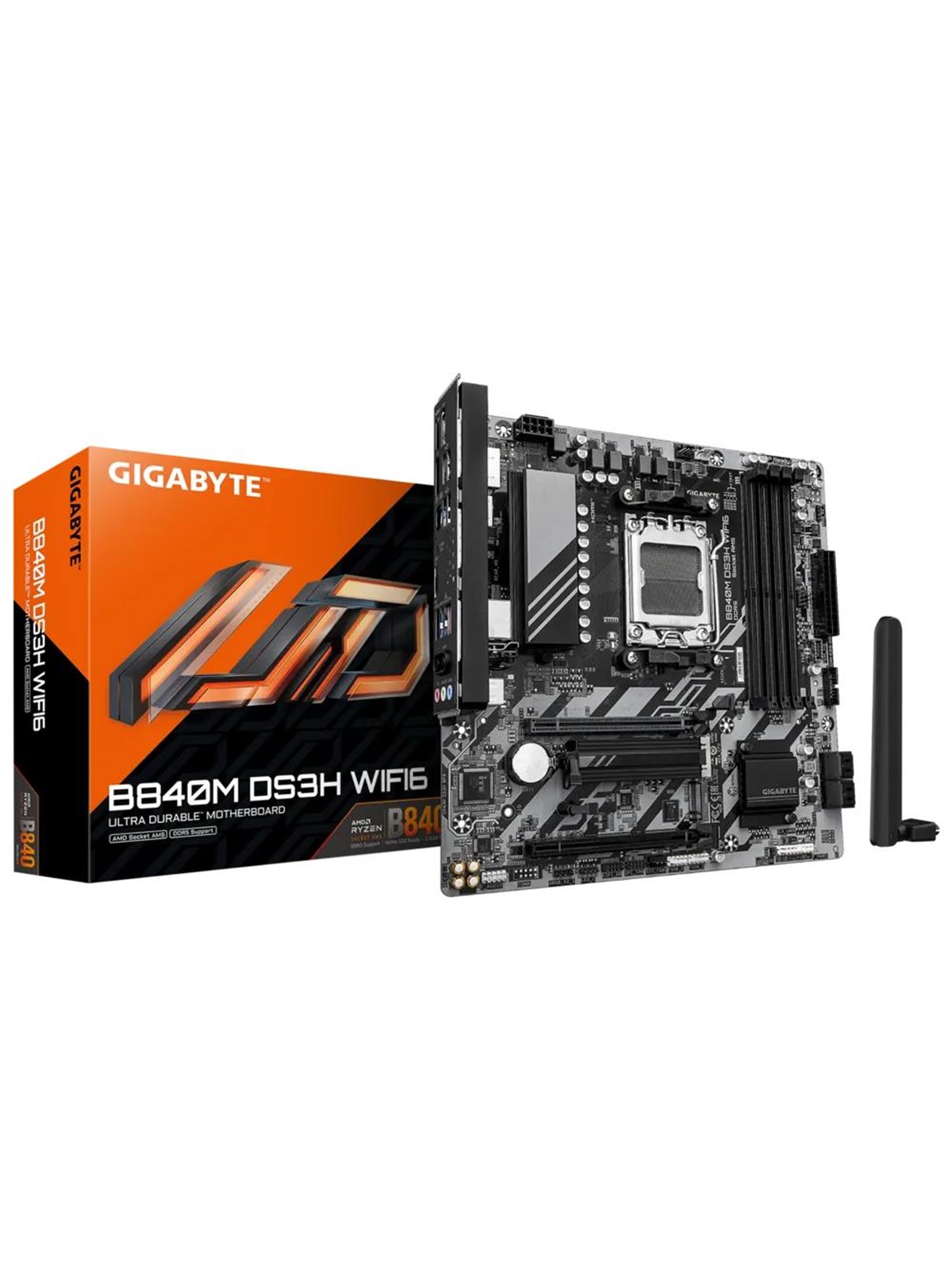 GIGABYTE B840M DS3H WIFI6 Mainboard - AMD B840 - AMD AM5 - DDR5 RAM - Micro-ATX