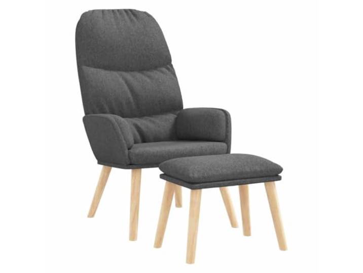 Makastle Relaxsessel mit Hocker Hellgrau Stoff
