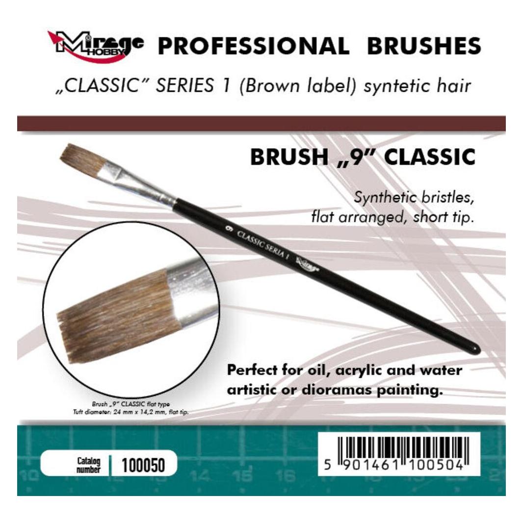 Mirage Hobby Mirage Brush Flat High Quality Classic Series 1 size 9 (9 mm) (100050)
