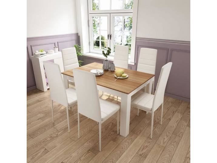 Mondeer - Ensemble table à manger avec 6 chaises Table à Manger Table à Cuisine Pour Salle à Manger Cuisine - Rouge