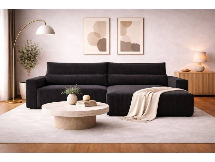 ROYAL24_MARKT Ecksofa - Brazil - mit Schlaffunktion & Bettkasten, Ecksofa 1 Teile, Schlaffunktion, Bettkasten, HR-Schaum, Wellenfederung