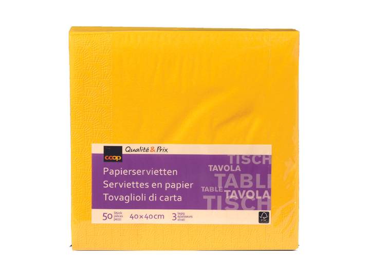 Inhouse Servietten gelb 40cm 50 Stück