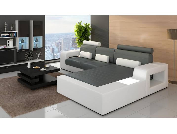 Xlmoebel Ecksofa Individualisiertes Leder-Ecksofa mit USB-Anschluss, Ecksofa, Hergestellt in Europa