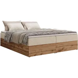 BOXBETT WOOD ZERO 180/200 - Creme Struktur - H4 - Topper T25