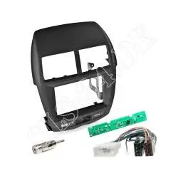 Autoradio 2-DIN Einbaurahmen Radioblende+Adapterkabel Einbauset für Mitsubish...