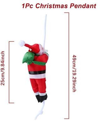 Uplift Treasures Christmas Santa Claus Climbing Ladder Hanging Decoration a