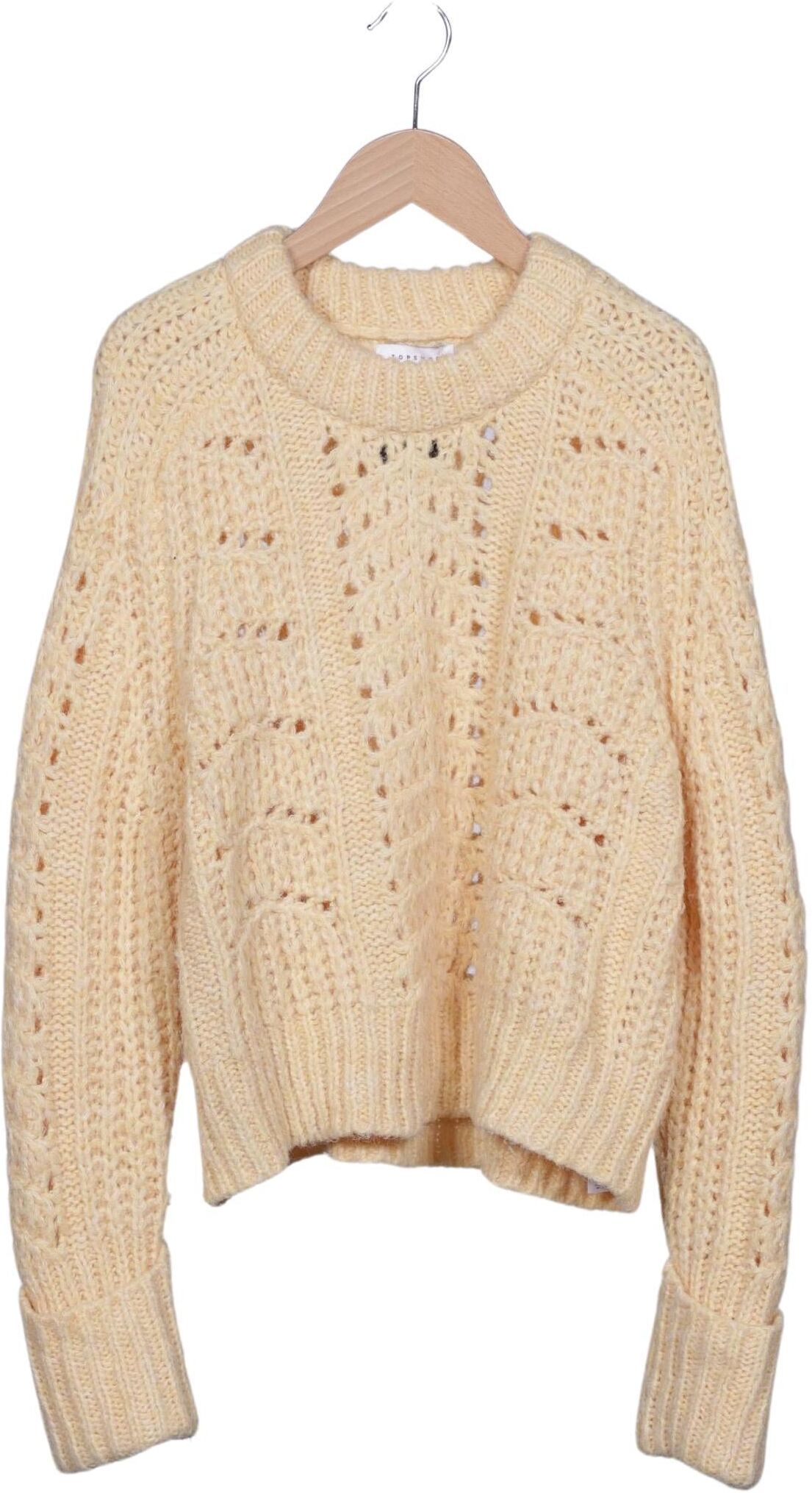 Topshop Damen Pullover, Cremeweiß, Gr. EU 36, Wolle / Synthetik - Second Hand
