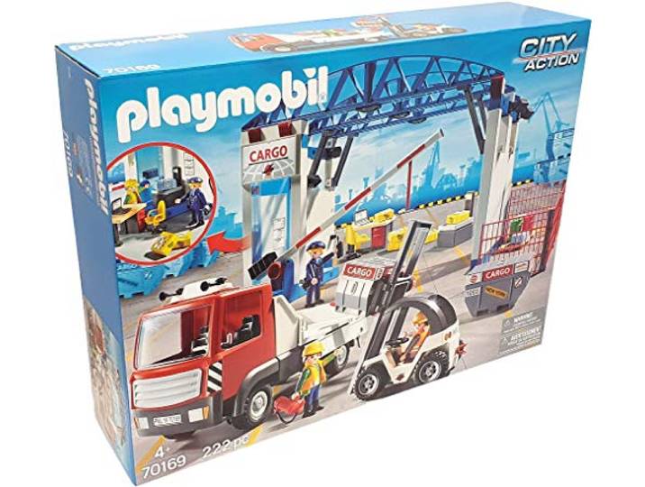 Playmobil 70169 - Cargo Megacity Set mit Gabelhalter und Containerbox
