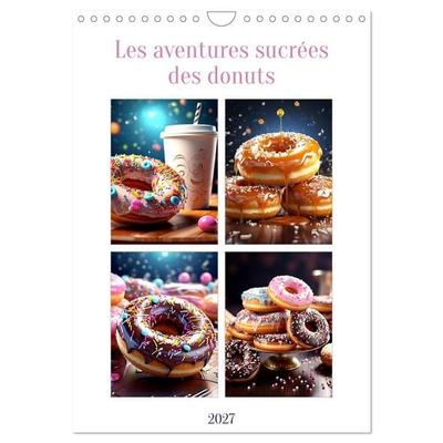 Les aventures sucrées des donuts (Calendrier mural 2027 DIN A4 horizontal), CALVENDO calendrier mensuel