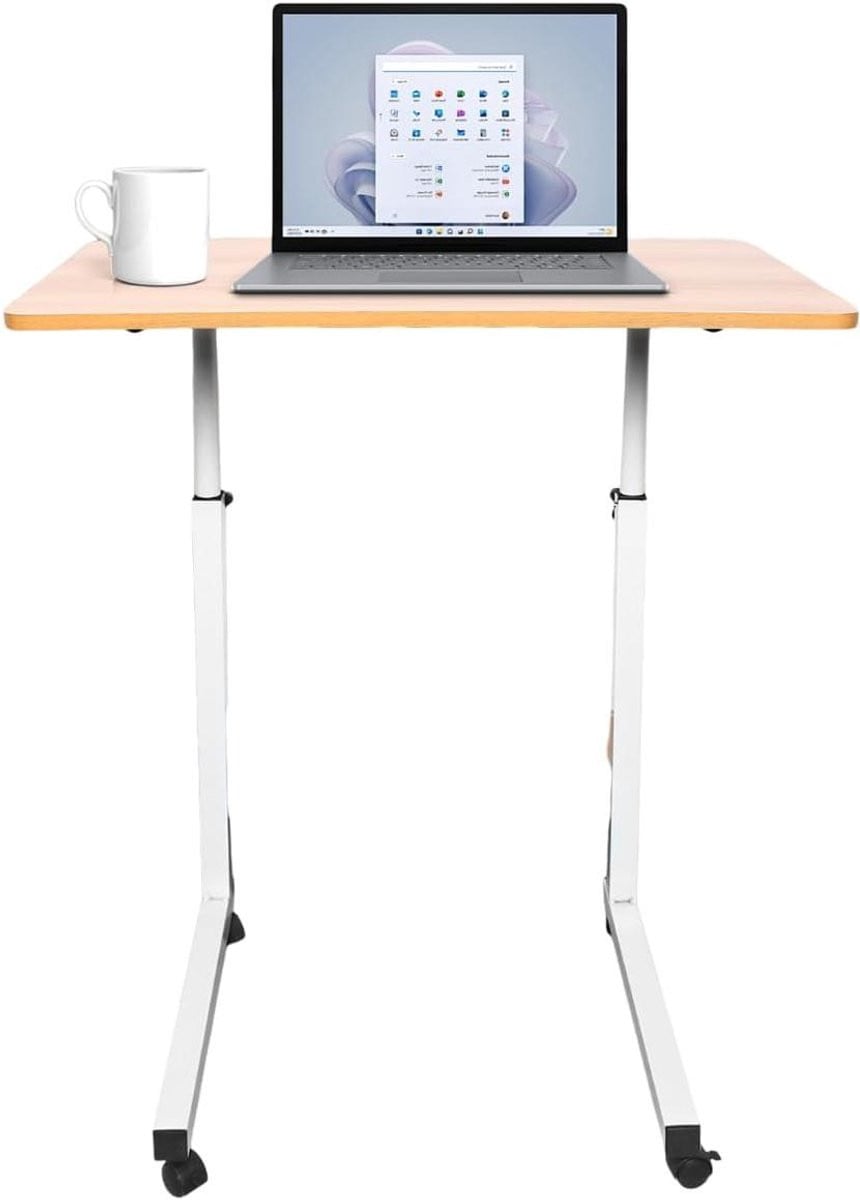Verstelbare Bedtafel Laptop Bureau in Wit Hout - 60 x 40 cm