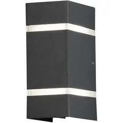 Konstsmide LED Außen-Wandleuchte CREMONA, 2-seitig von 0°-90° einstellbar, 3W 3000K 600lm, 2 gefrostete Acrylglasstreifen / Anthrazit KON-7998-370