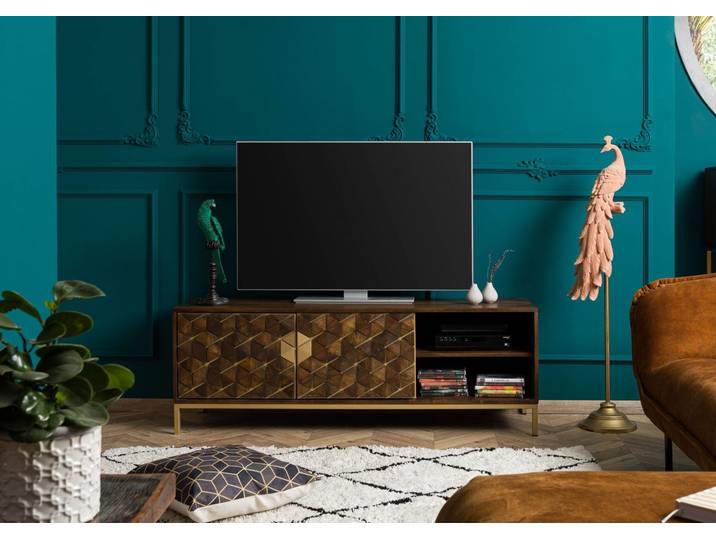 TV-Board Mango 145x45x50 braun geölt DIAMOND #206