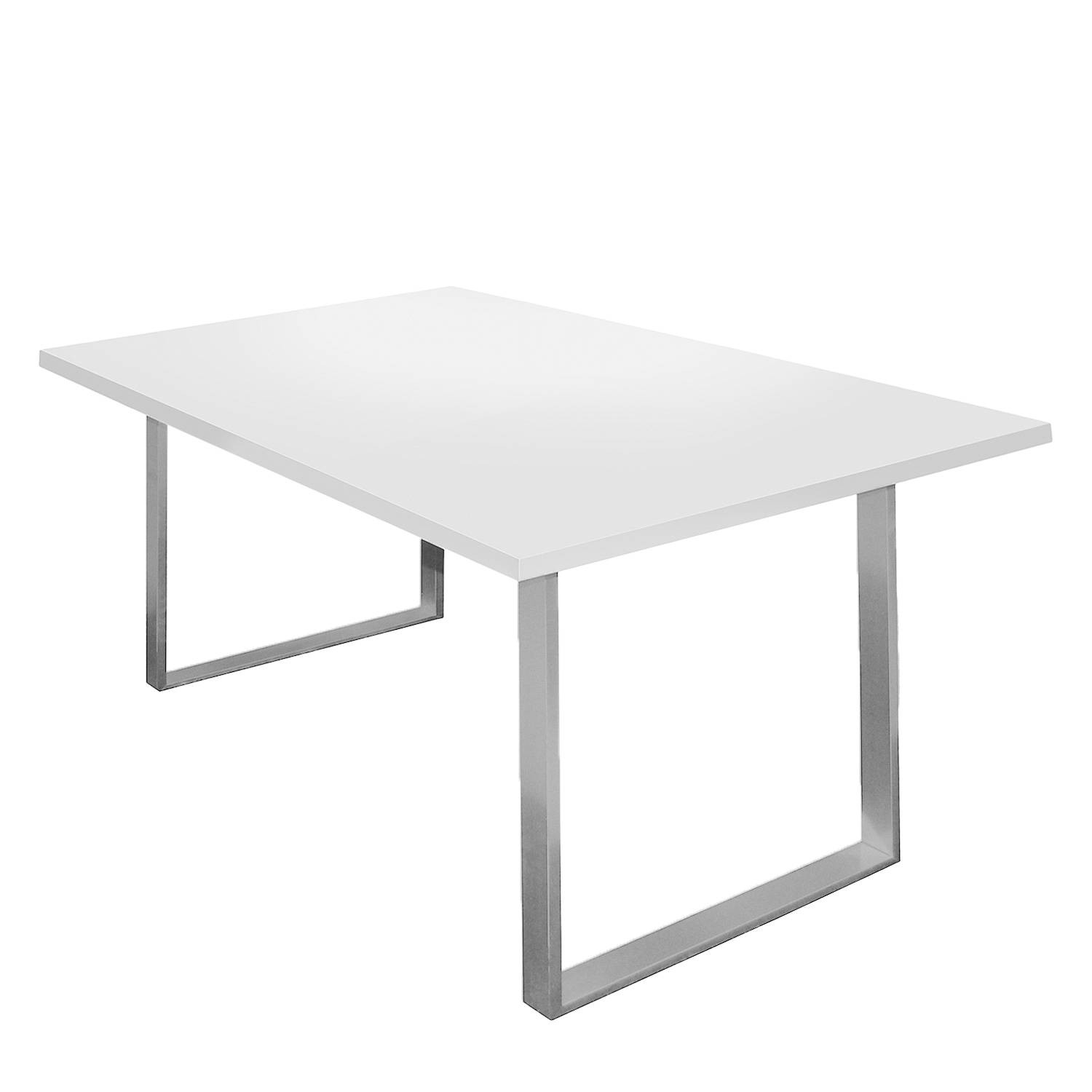 home24 Eettafel Leaf I, Wit/Mat Wit, 160 x 90 cm