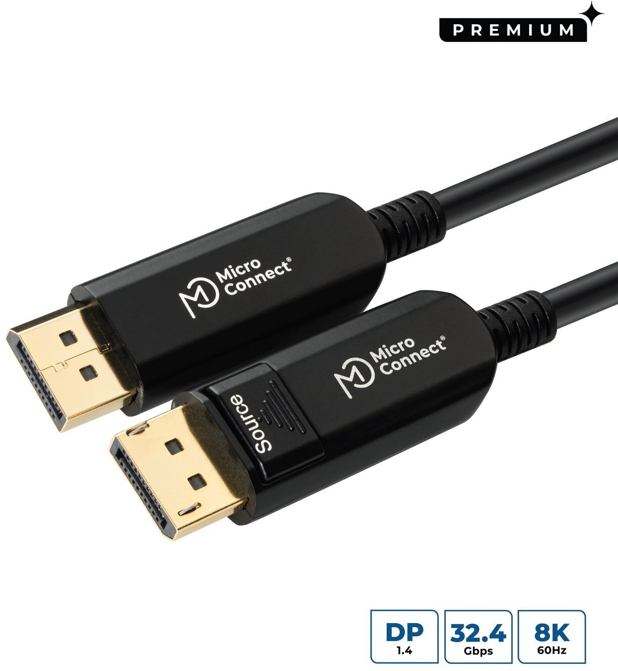 Microconnect Premium Optical Fibre DisplayPort 1.4 Cable 8K@60Hz 15m