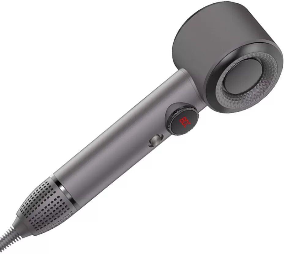 INF 1400W Hochgeschwindigkeits-Haartrockner mit Digitalanzeige & Konzentratordüse, 110.000 U/min Grau