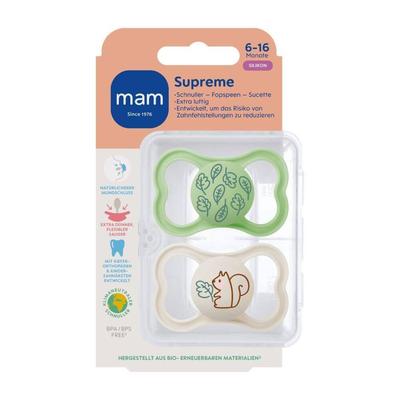 MAM Supreme Fopspeen Silicone Unisex 6-16 2 St Schnuller
