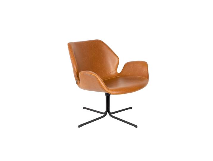 Zuiver Nikki Lounge Chair Stahl/PU-Leder