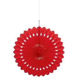 Dekofächer rot 40 cm Papier