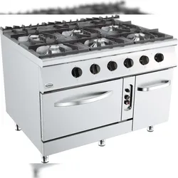 Cuistance Combisteel Gasherd mit 6 Brenner -  Gasbackofen, 6x 8,5 kW, 1200 x 900 x 900 mm