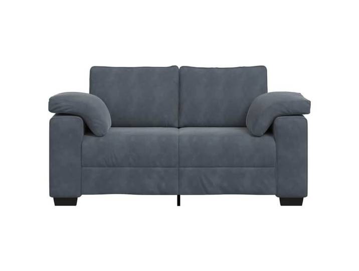 SOFA causeuse - Petit Double - Canapé confortable - gris foncé 160x77x82 cm velours C5827