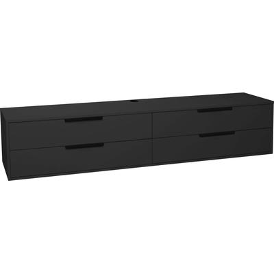 Lowboard MÄUSBACHER "Bonnie", grau (anthrazit matt lack), B:216cm H:47cm T:45cm, Sideboards, Lowboard, Trendiges Lowboard