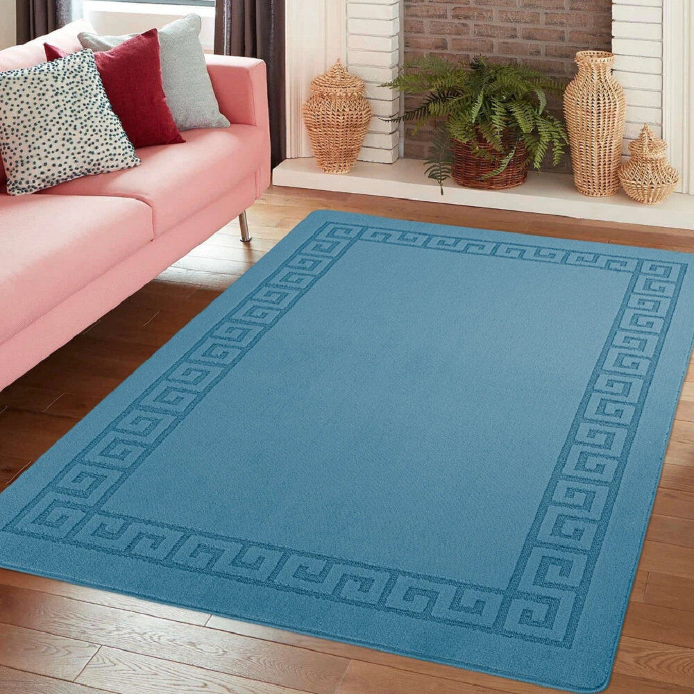 Fairmont Park Solid Colour Indoor / Outdoor Area Rug Blue Rectangle 120 x 150 cm