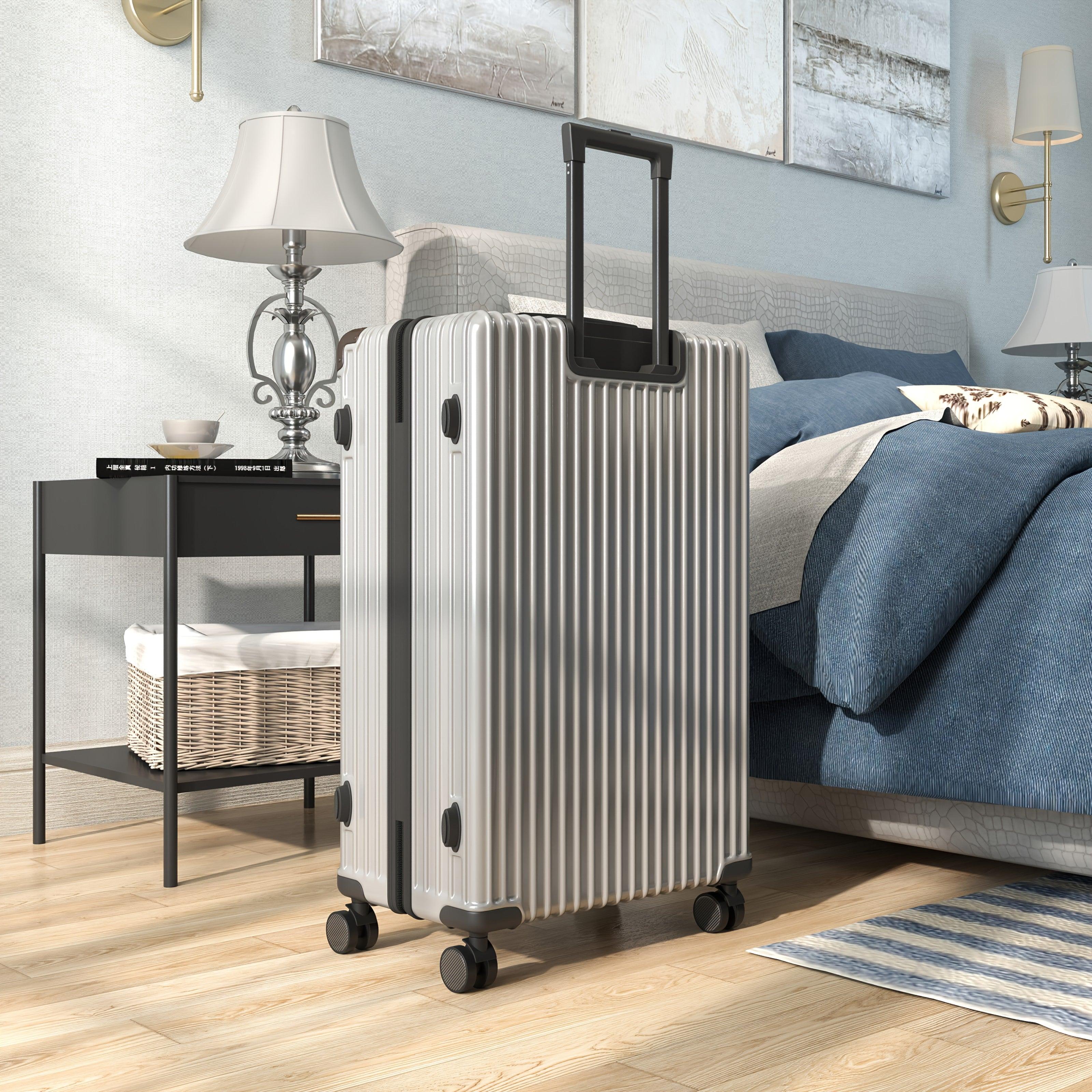 Koffer-Set, 5-teilig - Gepäck - Reisekoffer - Spinner-Koffer - Trolley - Silbergrau - Hartes PVC, Kunstleder