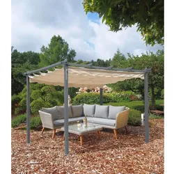 Pavillon Garten Terrassen Überdachung Party Zelt Außen Sonnen Schutzl L 395 cm  PECOS