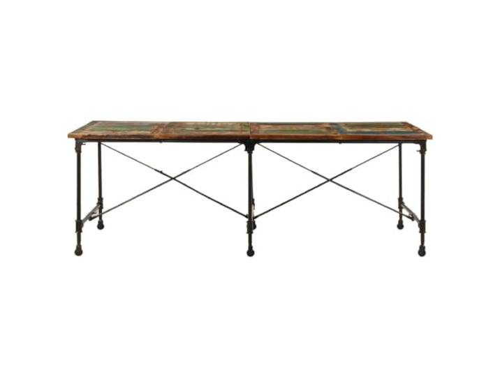 HKQWPBF Esstisch 220x90x77 cm Altholz Massiv Industrieller Charme, Metallbeine, robuste Tischplatte, feuchtes Tuch Reinigung, Esszimmer, Küche