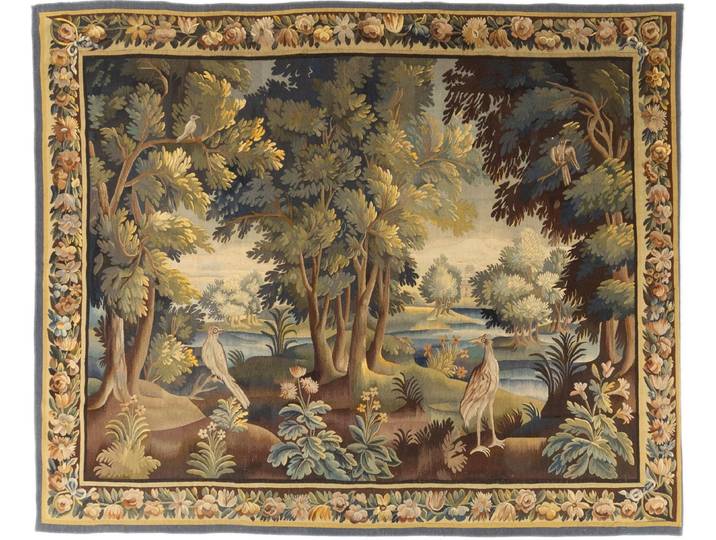 China Gobelin Verdure Antik Teppich 266x321 Handgewebt Orientteppich Wolle