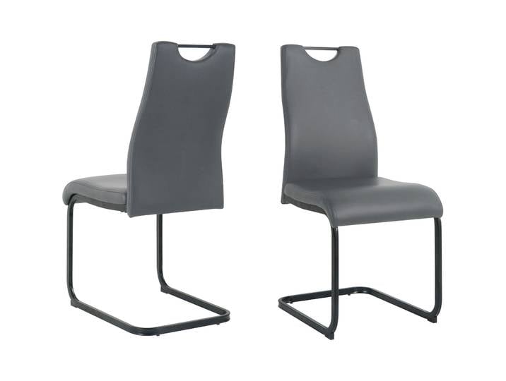 Stuhl 2er-Set Nira grau Kunstleder
