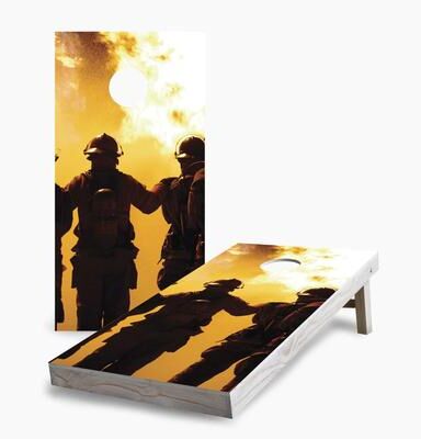 Skip's Garage Firefighters Cornhole Boards