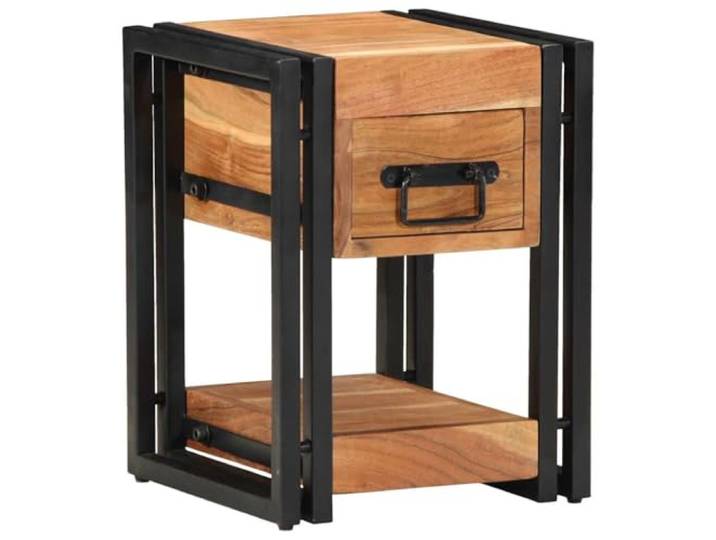 LMTYOENFG Nachttisch 2er Set Akazie Massivholz Braun 30x30x40 cm Praktisches 2er-Set fürs Schlafzimmer mit Schubladen und stabilem Stahlgestell für ordentliche Organisation.