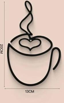 Inspired Living Modern Coffee Cup Wall Art For Kitchen And Coffee Bar Black Metal Coffee Wall Decor c