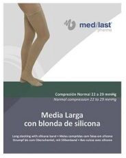Medilast Long Beige Silicone Lace Stockings Medium