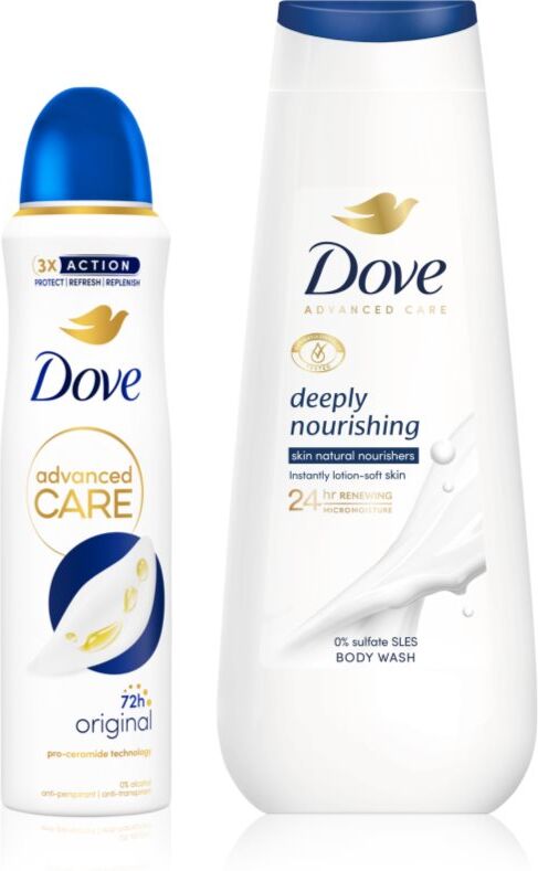 Dove Advanced Care Deeply Nourishing conditionnement avantageux avec déodorant et gel douche