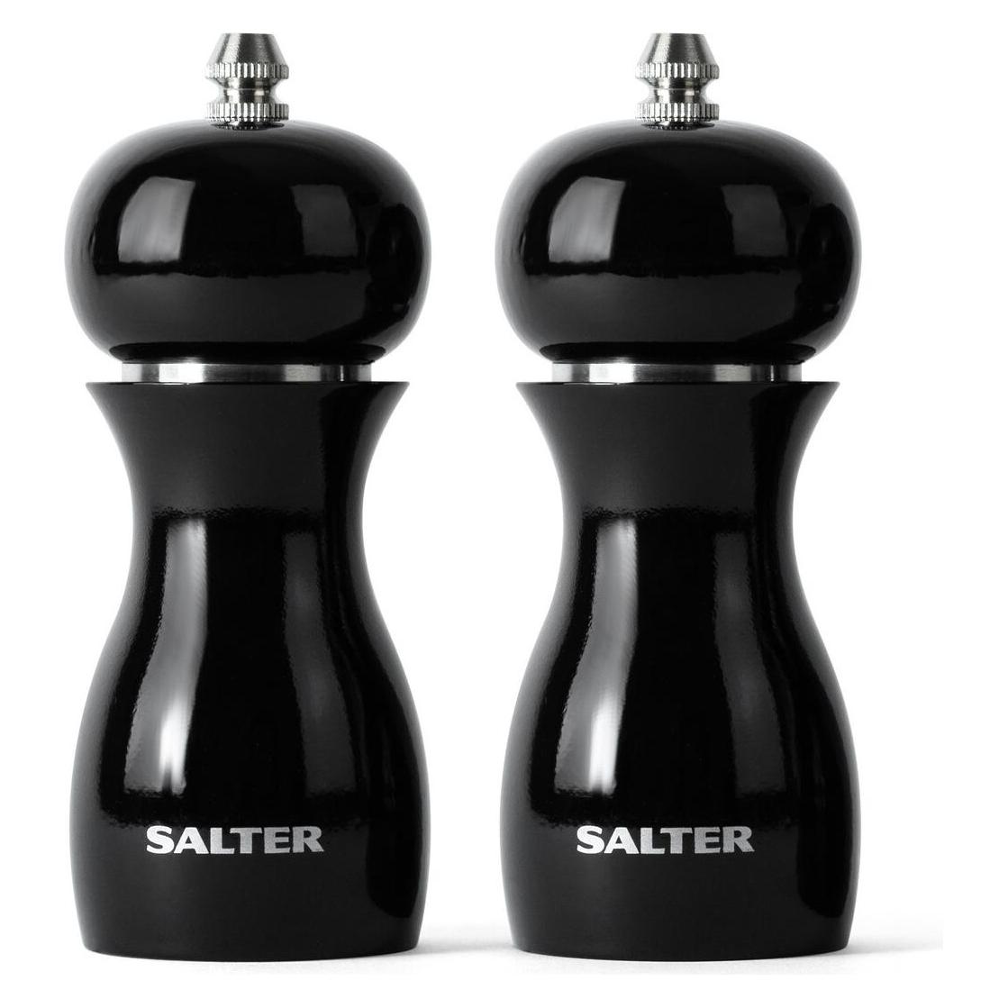 Salter 7613 BKXRA Gloss Salt and Pepper Mills Black (Diverse Gewürze, Pfeffer, Salz) (7613 BKXRA)