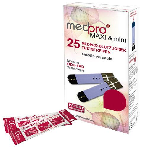Medpro Maxi & mini Blutzucker-Teststreifen 2x25 St Teststreifen