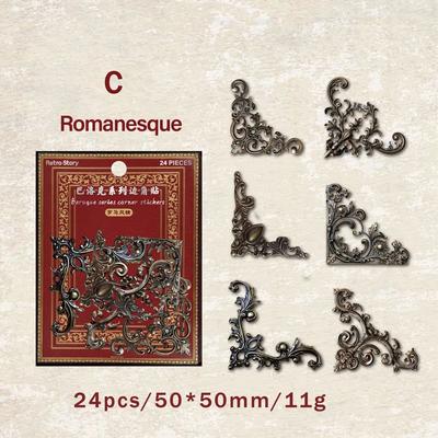 Vintage Corner Photo Frame Stickers 24 Pack For Scrapbooking And Junk Journals c