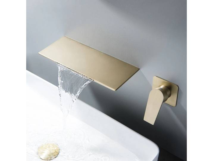 Bassin-Baignoire Murale, Table Supérieure du Centre Commercial, Filles, Robinet d'Eau, Joli de html, Cascade Dorée, Lavage Dissimulé Intégré