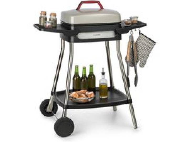 Klarstein Gatsby Grill de table électrique sur pied 2000 W EasyGrill Concept Aluminium antiadhésif Beige et Noir