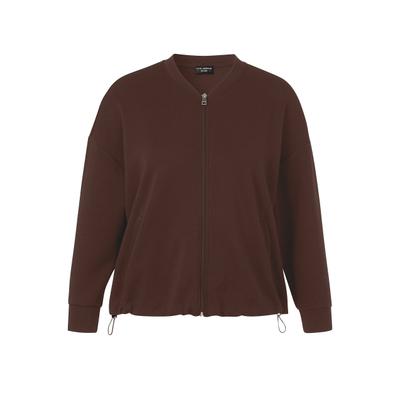 Sweatjacke VIA APPIA DUE "VIA APPIA DUE Sweatjacke", Damen, Gr. 48, braun (kaffee), Casual, regular fit, Rundhals, Sweatjacken Sweatjacke, Große Größen
