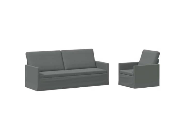 vidaXL Sofa-Set 2 pcs Dunkelgrau Stoff