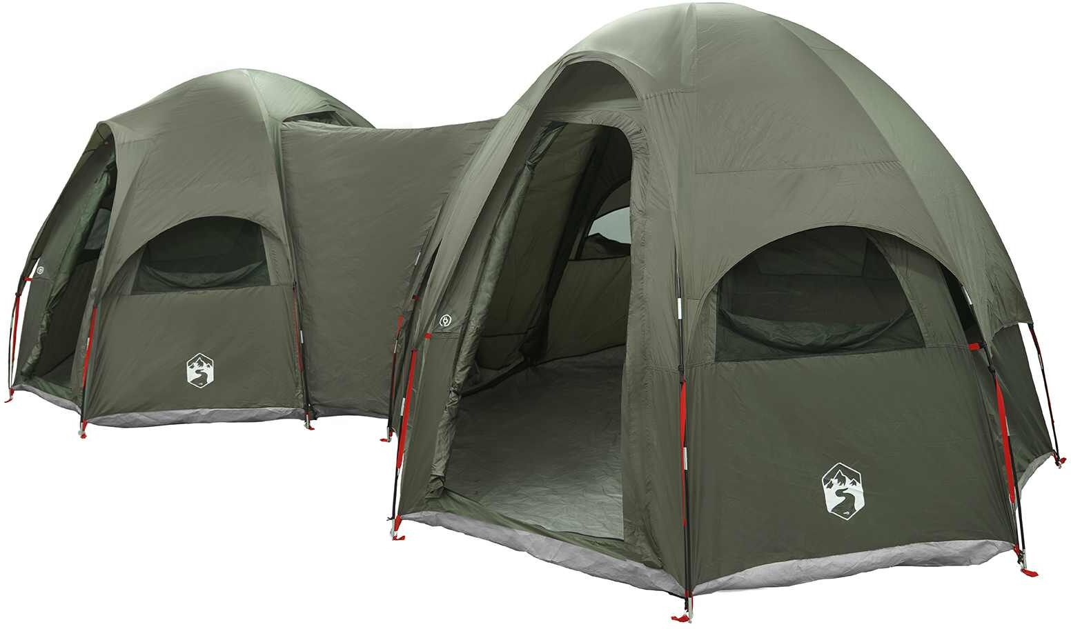vidaXL Tente familiale avec auvent imperméable 14 personne Vert armée