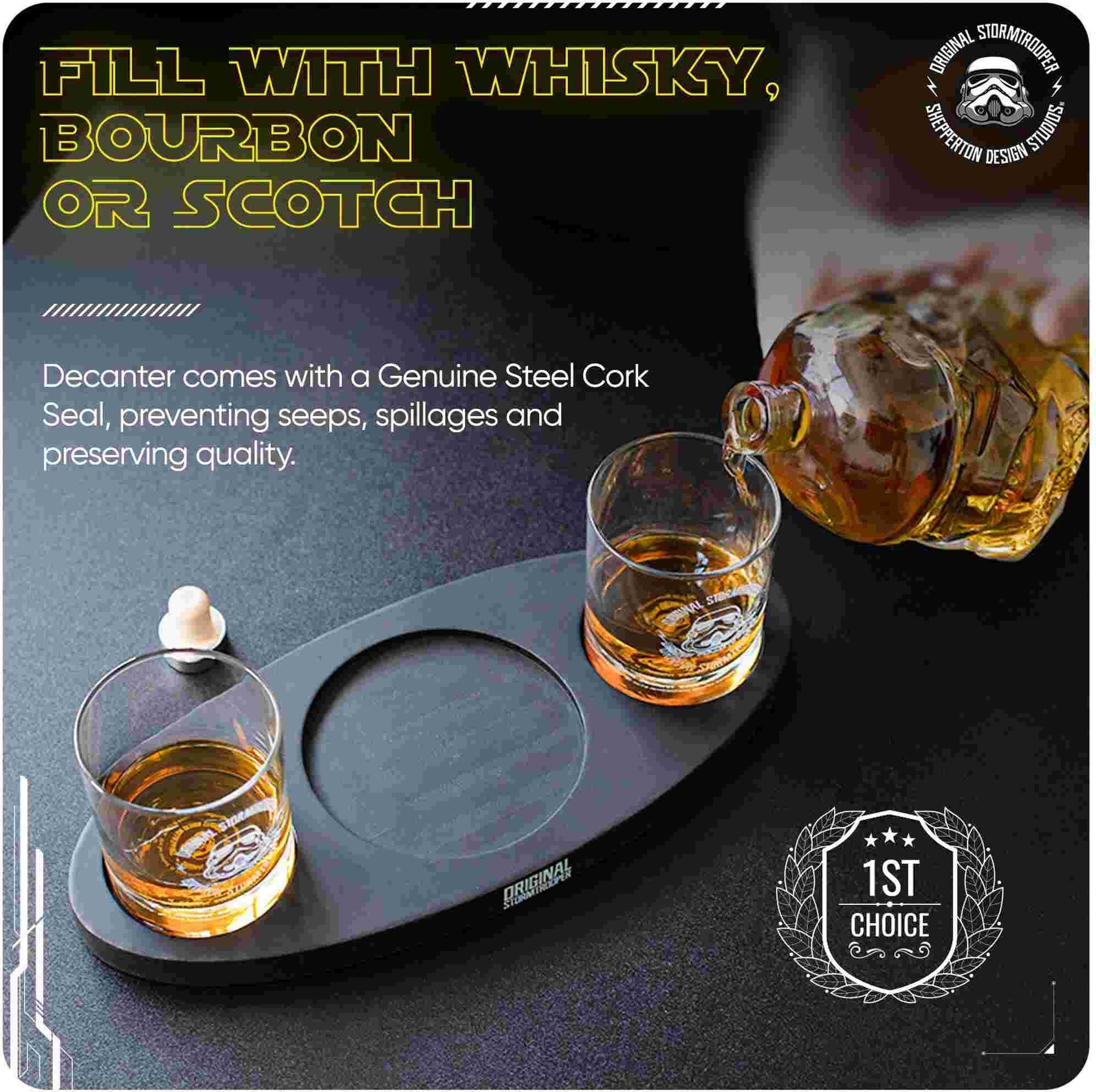 Thumbs Up Original Stormtrooper 3D Helmet Decanter Set - 750ml Decanter with 2 Whiskey Glasses